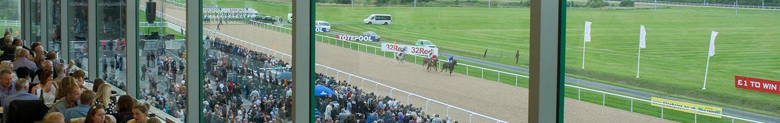 View from Horizons restaurant at Wolverhamptons finishing straight.